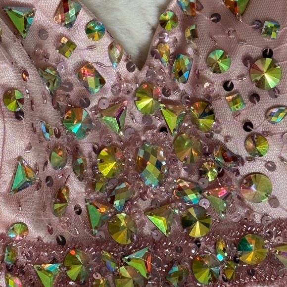 MNM Couture Formal Short Beaded Fringe Dress - Picture 10 of 16